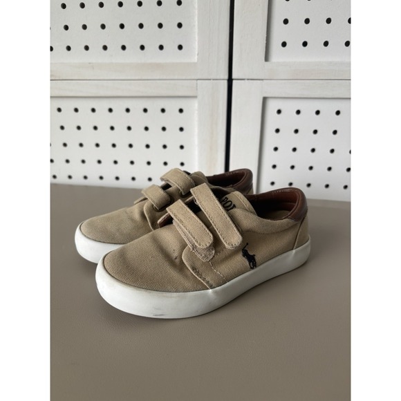 Polo Ralph Lauren Kids Boys Hook & Loop Canvas Sneakers Toddler 10 - Picture 1 of 8